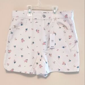 Ardene white shorts NWT pink blue flowers size 11 summer women girls medium